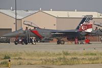 05-0005 @ KBOI - Parked on the Idaho ANG ramp. 428th Fighter Sq. Buccaneers, Royal Singapore Air Force - by Gerald Howard