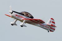 F-PXKE @ LFRU - Mudry CAP-10B, Take off rwy 23, Morlaix-Ploujean airport (LFRU-MXN) Air show 2017 - by Yves-Q