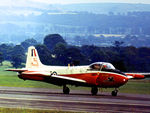 XR704 @ EGCD - Jet Provost T.4 of the Macaws aerobatic display team of the RAF College of Air Warfare at RAF Manby  as seen at the 1973 Royal Air Force Association Airshow at Woodford. - by Peter Nicholson