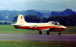 XR704 @ EGCD - Jet Provost T.4 of the Macaws aerobatic display team of the RAF College of Air Warfare at RAF Manby as seen at the 1973 Royal Air Force Association Airshow at Woodford. - by Peter Nicholson