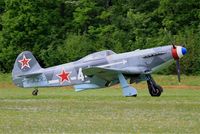 F-AZXZ @ LFFQ - Yakovlev YAK-3UA Replica, Taxiing to static park, La Ferté-Alais Airfield (LFFQ) Air show 2016 - by Yves-Q