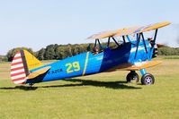 F-AZCK @ LFRU - Boeing A75N1, Taxiing, Morlaix-Ploujean airport (LFRU-MXN) air show 2017 - by Yves-Q