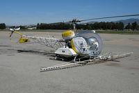 N8135J @ KSNS - Soilserv 1972 Bell 47G-5A sprayer in new colors @ Salinas Municipal Airport (Monterey County), CA - by Steve Nation
