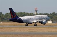 OO-SSG @ LFBD - Airbus A319-112, Landing rwy 05, Bordeaux Mérignac airport (LFBD-BOD) - by Yves-Q