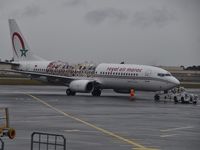 CN-RGF @ LFBD - rainy day, Royal Air Maroc (Wings of African Art Livery) departure to Casablanca - by JC Ravon - FRENCHSKY