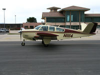 N11114 @ KPRB - 1968 Beech V35A taxiing past General Aviation Terminal @ Paso Robles Municipal Airport, CA - by Steve Nation
