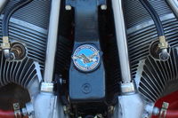 N68405 @ SZP - 1943 Boeing Stearman A75N1 (PT-17), Pratt & Whitney R985 Wasp Jr. 450 Hp upgrade. Restricted class. The famous Pratt & Whitney Aircraft engine logo up close. - by Doug Robertson