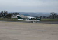 N46130 @ KPRB - Sharp looking 1968 Cessna 172L Skylane taxiing with valley oaks and CALFIRE air tanker base in background @ Paso Robles Municipal Airport, CA - by Steve Nation