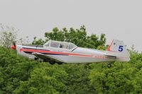 F-AZRV @ LFFQ - Zlin Z-526 Trener Master, Take off rwy 28, La Ferté-Alais airfield (LFFQ) Air show 2016 - by Yves-Q