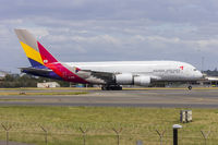 HL7635 @ YSSY - Asiana Airlines (HL7635) Airbus A380-841 departing Sydney Airport - by YSWG-photography