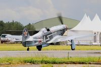 F-AZXZ @ LFOA - Yakovlev Yak-3UA Replica, Taxiing to parking area, Avord Air Base 702 (LFOA) Open day 2016 - by Yves-Q