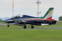 MM55058 @ LFOA - Italian Air Force Aermacchi MB-339PAN, N°3 of Frecce Tricolori Aerobatic Team 2016, Landing rwy 24, Avord Air Base 702 (LFOA) Open day 2016 - by Yves-Q