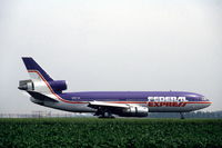 N301FE @ EHAM - Federal Express DC-10-30CF landing at Schiphol airport, the Netherlands, 1985 - by Van Propeller