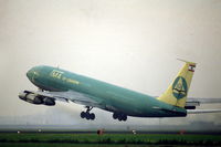 OD-AGS @ EHAM - TMA Boeing 707-331C freighter taking off from Schiphol airport, the Netherlands, 1983 - by Van Propeller