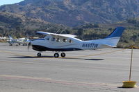 N4617W @ SZP - 1980 Cessna P210N CENTURION, Continental TSIO-520 325 Hp, turbocharged and pressurized, taxi off the active - by Doug Robertson