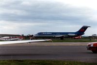 G-BMAM @ EGNV - Taxi-ing prior to take-off from Tees-side May 1989 - by Goat66