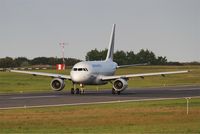 F-GUGG @ LFRB - Airbus A318-111, Taxiing to holding point rwy 07R, Brest-Bretagne airport (LFRB-BES) - by Yves-Q