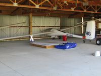 ZK-GHG - glider in hangar at Drury - by magnaman