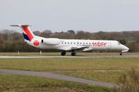 F-GRGH @ LFRB - Embraer EMB-145EU, Taxiing to holding point rwy 25L, Brest-Bretagne airport (LFRB-BES) - by Yves-Q
