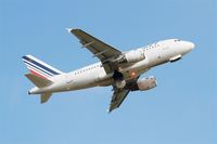 F-GUGQ @ LFRB - Airbus A318-111, Take off rwy 07R, Brest-Bretagne Airport (LFRB-BES) - by Yves-Q