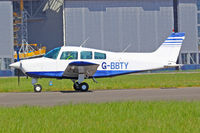 G-BBTY @ EGFF - SUNDOWNER 180, seen shortly after landing on runway 30.