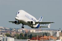 F-GSTA @ LFBO - Airbus A300B4-608ST Beluga, Take off rwy 32L, Toulouse-Blagnac airport (LFBO-TLS) - by Yves-Q