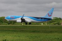 OO-SRO @ LFRB - Boeing 737-86N, Landing rwy 25L, Brest-Bretagne airport (LFRB-BES) - by Yves-Q