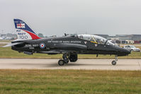 XX205 @ EGXW - BAe Hawk T1A XX205 FRADU RN Waddington 3/7/09 (special 100 Years of Naval Aviation markings) - by Grahame Wills