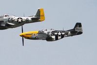N151MC @ DWF - Trailing aircraft in a flight of three P-51s overflying the National Museum of the USAF