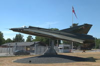 AR-112 @ EKKA - Saab RF-35 Draken of the Royal Danish Air Force, restored and mounted on a pedestal at the entrance of Karup Air Base - by Van Propeller