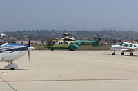 N951LB @ CMA - 2003 Eurocopter AS-332L-1 Super Puma, Turbomeca Makila 1A1 1,820 sHp for takeoff, another view of the Los Angeles County Sheriff Leroy Baca helicopter. Twenty seats, on CMA Transient Ramp - by Doug Robertson