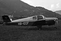 HB-ECF @ LSZA - At Lugano-Agno airfield mid 50-ies. Scanned from a b+w 6x9 negative. - by sparrow9