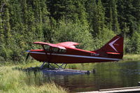 C-FSVF @ CFC9 - Beached at the Faro Water Aerodrome (Johnson Lake), Yukon - by Murray Lundberg