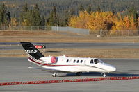N535JF @ CYXY - One of the corporate jets on the ramp at Whitehorse, Yukon, during big game hunting season. - by Murray Lundberg