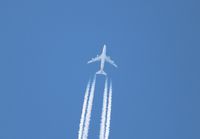 9V-SFO - Singapore Cargo 747-400 flying Anchorage to LAX seen over San Francisco, whose airport code matches the tail number