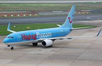 D-AHFV @ EDDL - Arrival of Hapagfly B738 at its gate. - by FerryPNL