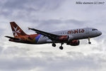 9H-AEK @ LHR - Air Malta A320-211 landing runway 27L ,LHR 22.5.16 - by Mike stanners