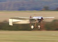 G-AANH @ EGTH - Those who waited for the Edwardians at the end of the 2018 Race Day at Old Warden were rewarded with the original 1910 Deperdussin Monoplane take to the air in windless conditions. Took some firing up and landed at the end of the runway. Fantastic. - by Chris Holtby