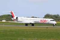 F-HMLO @ LFRB - Canadair Regional Jet CRJ-1000EL, Taxiing rwy 25L, Brest-Bretagne airport (LFRB-BES) - by Yves-Q