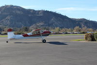 N184TM @ SZP - 1956 Cessna 180, Continental TSIO-520 285 Hp turbo big upgrade, taxi to Fuel Dock - by Doug Robertson