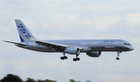 N505EA @ EGLF - The first appearance of the 757 in the UK. - by kenvidkid
