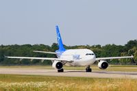 C-FDAT @ LFSB - Airbus A310-308, Take off run rwy 15, Bâle-Mulhouse-Fribourg airport (LFSB-BSL) - by Yves-Q