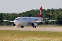 TC-JPU @ LFSB - Airbus A320-214, Lining up rwy 15, Bâle-Mulhouse-Fribourg airport (LFSB-BSL) - by Yves-Q