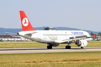 TC-JPU @ LFSB - Airbus A320-214, Revese thrust landing rwy 15, Bâle-Mulhouse-Fribourg airport (LFSB-BSL) - by Yves-Q