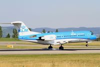 PH-KZL @ LFSB - Fokker 70, Landing rwy 15, Bâle-Mulhouse-Fribourg airport (LFSB-BSL) - by Yves-Q