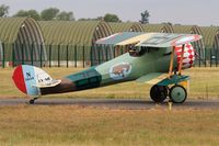 LX-NIE @ LFSI - Nieuport 28 C.1 Replica, Taxiing to holding point, St Dizier-Robinson Air Base 113 (LFSI) Open day 2017 - by Yves-Q