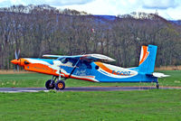 F-GODZ @ X4TF - F-GODZ   Pilatus PC-6/B2-H2 Turbo Porter [340] (Black Knight Parachute Centre) Cockerham, Lancs-Rossall Field, Tarn Farm~G 14/04/2012 - by Ray Barber