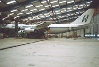 LN-AEO @ CPH - Copenhagen 6.4.1983 inside SAS Hangar.Lease return. - by leo larsen