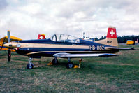 HB-HOZ @ EGLF - HB-HOZ   Pilatus PC-7 [509-58] (Pilatus) Farnborough~G 10/09/1976 - by Ray Barber