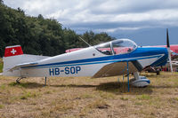 HB-SOP @ LSGE - Swiss-built Jodel D-11. First registered from 1958-09-27 until accident 1977-11-04. Rebuilt and reregistered 2013-01-25. Seen at RIO Ecuvillens.
